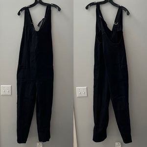 Adjustable Black Canvas Overalls Sz L